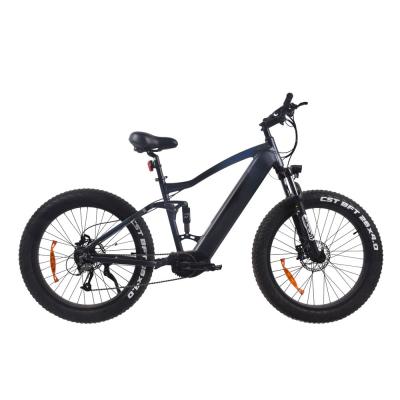 Powerful BAFANG mid drive motor 36V10AH lithium battery full suspension electric mountain bike for sale #HM1826FMD